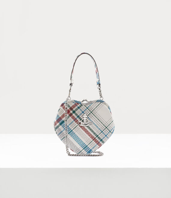 Vivienne Westwood Belle Heart Frame Purse in MADRAS CHECK